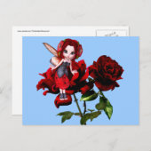 De Fee van het lieveheersbeestje op Rode Rozen Briefkaart (Voorkant / Achterkant)