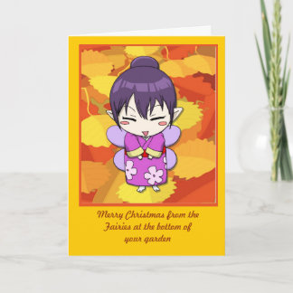 De fee van Kokeshi van de Feeën van Manga Feestdagen Kaart