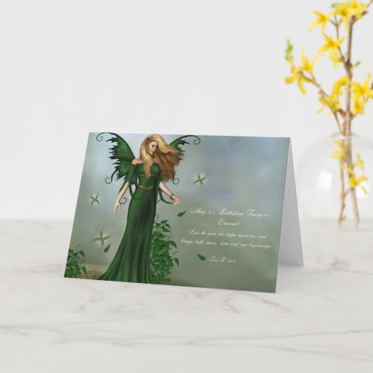 De Fee van mei Birthstone Kaart (Gele Bloem)