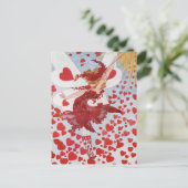 De fee van Retro Valentijn - Romantische gelezen Feestdagenkaart (Staand voorkant)