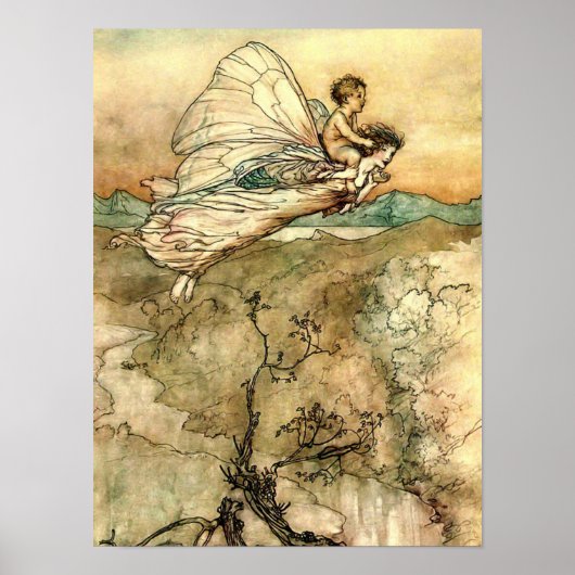 De feeën van Arthur Rackham in vlucht Poster (Voorkant)