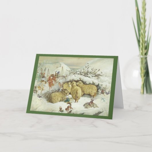 De Feeën van Kerstmis Feestdagen Kaart (Voorkant)