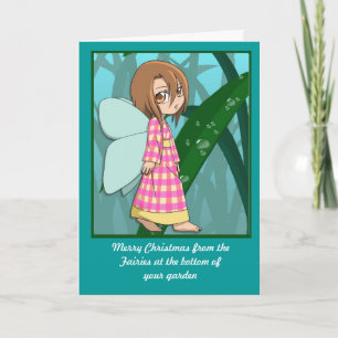 De Feeën van Manga, het meisje van de Gingang Feestdagen Kaart