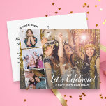 De feestdag elk jaar een moderne fotocollage briefkaart<br><div class="desc">Viel de verjaardagspersoon met dit geweldige verjaardagsuitnodiging briefkaart met vier foto's van het verjaardagsmeisje/de jongen/vrienden/familie. De achterzijde biedt ruimte voor al uw partijgegevens. Ideaal voor elke verjaardag!</div>
