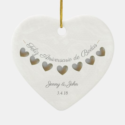 de feestdag in de bodas keramisch ornament (Achterkant)