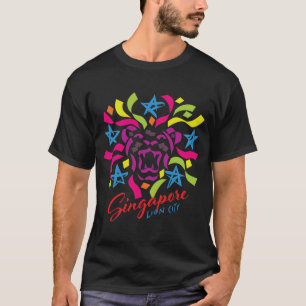 De feestdag in Singapore Lion City (donker) T-shirt