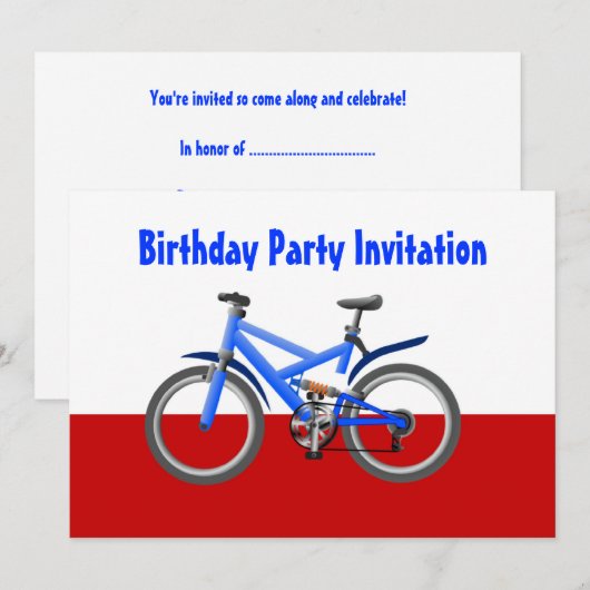 De feestdag met fiets kaart (Voorkant / Achterkant)