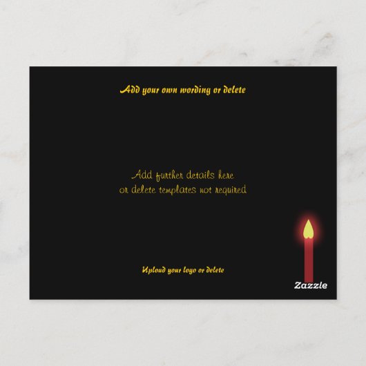 De feestdag van de kaarsen "het einde van het jaar briefkaart (Achterkant)