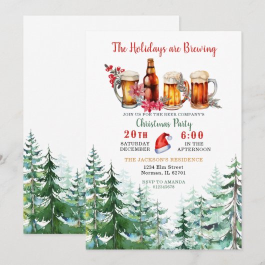 De Feestdagen brouwen kerstfeest in het bos Kaart (Voorkant / Achterkant)