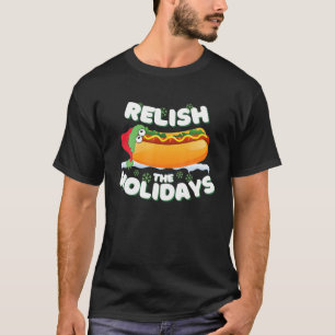 De Feestdagen Hot Dog Santa Funny Foodie Chr. T-shirt
