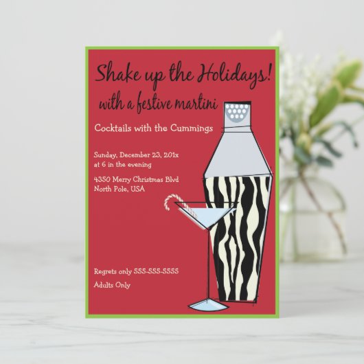 De Feestdagen in de cocktail Kaart (Staand voorkant)