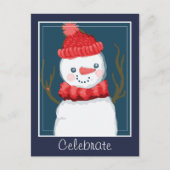 De Feestdagen Snowman vieren Briefkaart (Voorkant)