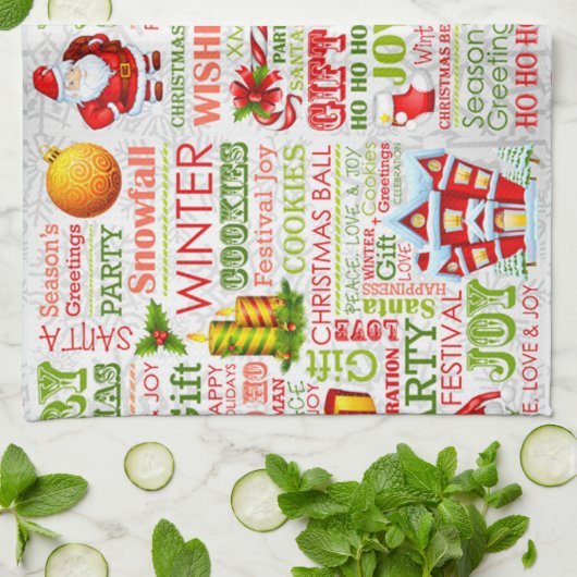 De feestdagen theedoek (Gevouwen)