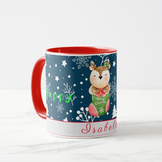 De Feestdagen van Deer passen de Mok van de Tekst  (Voorkant links)