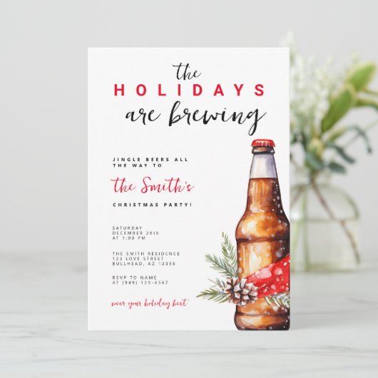 De Feestdagen zijn Bierbrouwerij Kerstvakantie Kaart (Staand voorkant)