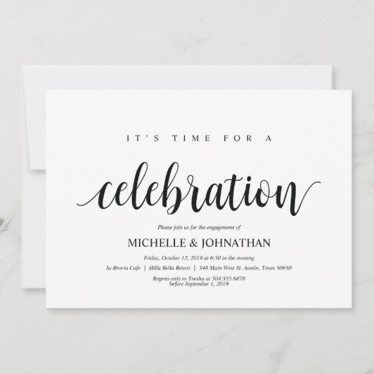 De feestelijke feestdag nodigt de partij uit kaart (Voorkant)