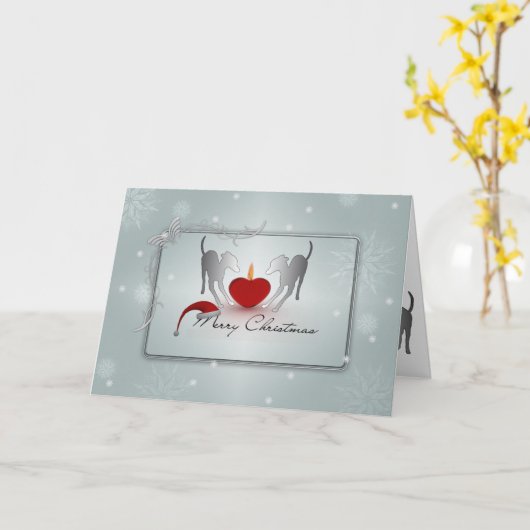 De feestelijke kerst van Greyhound Kaart (Gele Bloem)