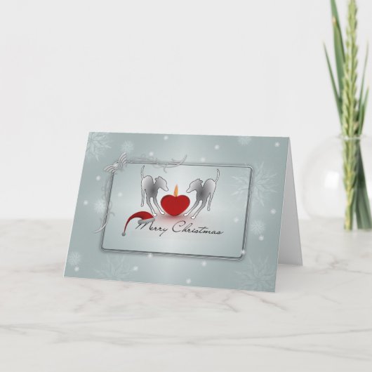 De feestelijke kerst van Greyhound Notitiekaartje (Voorkant)