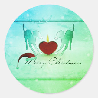 De feestelijke kerst van Greyhound Ronde Sticker