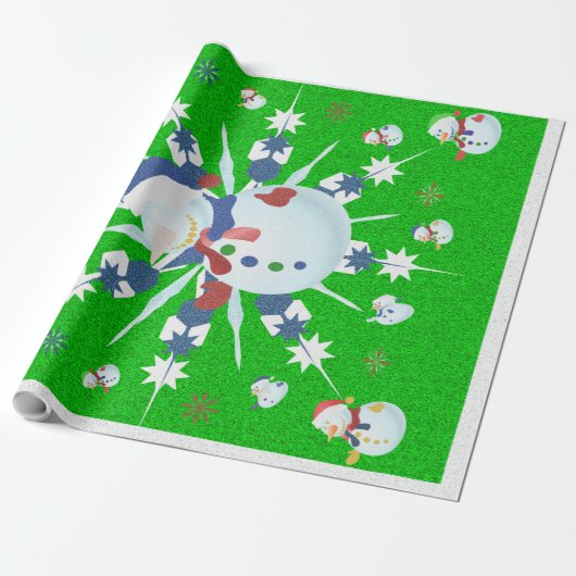 De feestelijke kerstman - cadeaupapier (Uitgerold)
