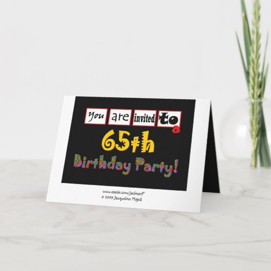 De feestelijke & Kleurrijke 65ste Uitnodiging van (Achterkant)