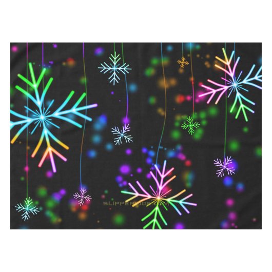 De feestelijke levendige kerstsfeer van SlipperyJo Tafelkleed (Voorkant (Horizontaal))