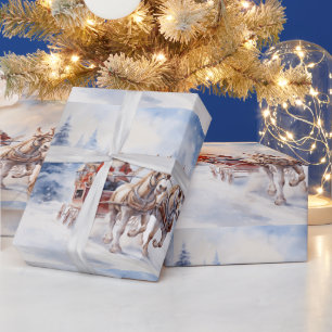 De feestelijke slee van de kerstman! cadeaupapier