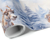 De feestelijke slee van de kerstman! cadeaupapier (Rol Hoek)