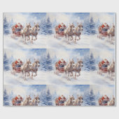 De feestelijke slee van de kerstman! cadeaupapier (Vlak)