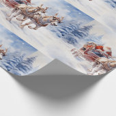 De feestelijke slee van de kerstman! cadeaupapier (Hoek)