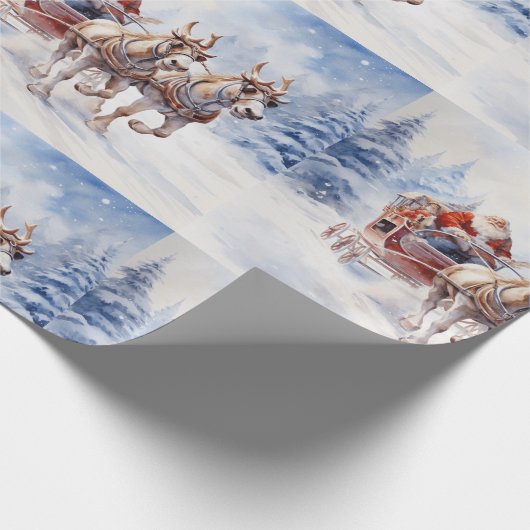 De feestelijke slee van de kerstman! cadeaupapier (Hoek)