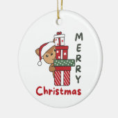 De feestelijke winterdieren in de winter keramisch ornament (Links)