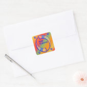 De feestpaarden - vierkante sticker (Envelop)