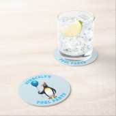 De Feestpinguïn Ronde Kartonnen Onderzetter (Insitu)