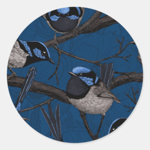 De feewinterkoninkjes van de nacht ronde sticker