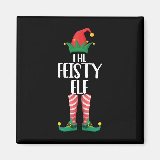 De feisty Elf Family Matching Group kerstcadeau Magneet (Voorkant)