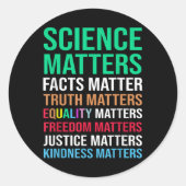 De feiten van de wetenschap zijn gelijkheid ronde sticker (Voorkant)