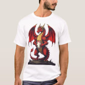 De fel gefocuste Kickoff Rode Draak T-shirt (Voorkant)