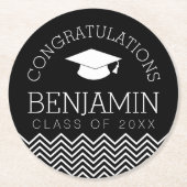 De felicitaties Afstuderen Afstuderen KUNNEN KLEUR Ronde Kartonnen Onderzetter (Voorkant)