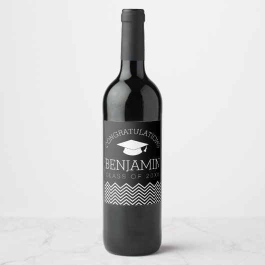 De felicitaties Afstuderen Afstuderen KUNNEN KLEUR Wijn Etiket (Voorkant)