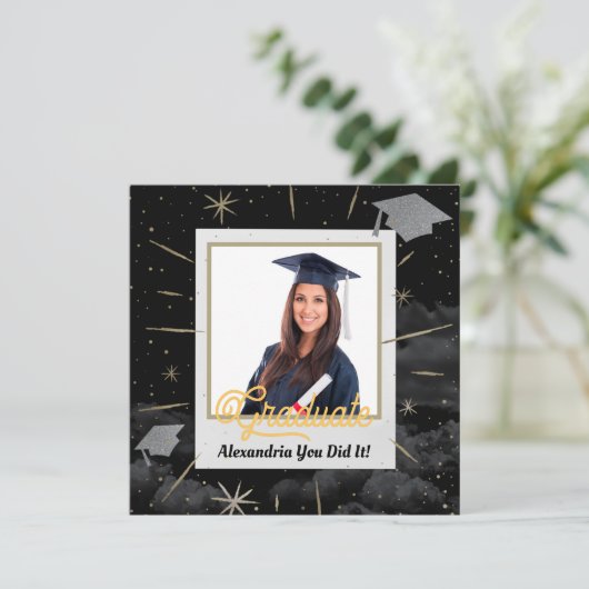 De felicitaties Afstuderen de Klasse van de Afstud Kaart (Staand voorkant)