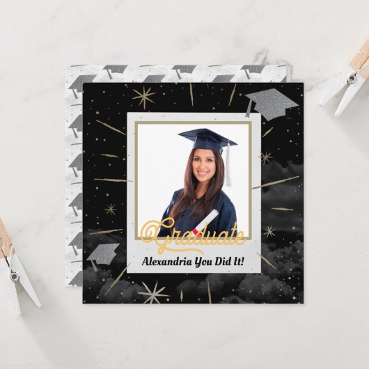 De felicitaties Afstuderen de Klasse van de Afstud Kaart (Voorkant / Achterkant in situ)