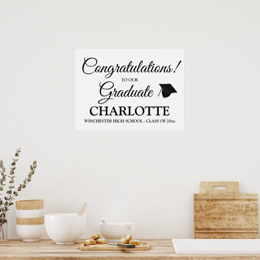 De felicitaties afstuderen de tekst van het douane poster (Keuken)