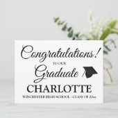 De felicitaties afstuderen het afstuderen van het aankondiging (Staand voorkant)