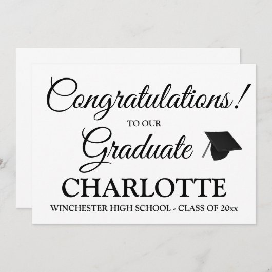 De felicitaties afstuderen het afstuderen van het  aankondiging (Voorkant / Achterkant)