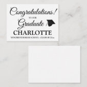 De felicitaties afstuderen het afstuderen van het  notitiekaartje (Voorkant / Achterkant)