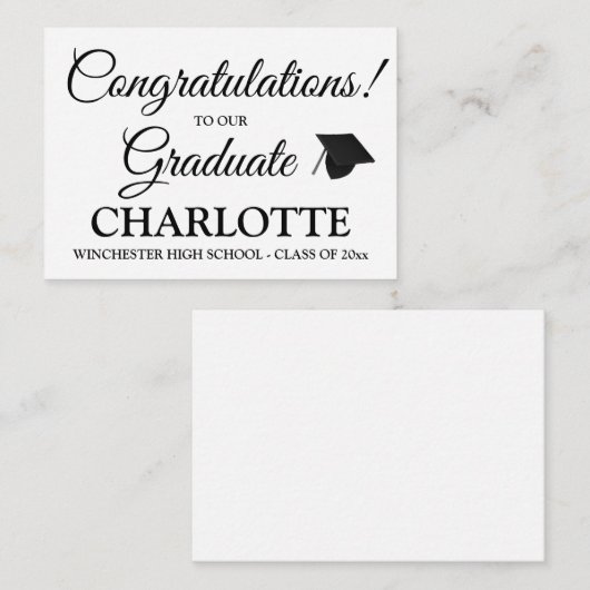 De felicitaties afstuderen het afstuderen van het  notitiekaartje (Voorkant / Achterkant)