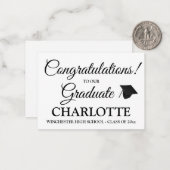 De felicitaties afstuderen het afstuderen van het  notitiekaartje (Voorkant / Achterkant in situ)