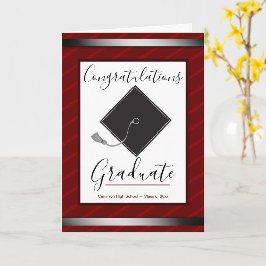 De felicitaties Afstuderen Mortarboard en Manuscri Kaart (Gele Bloem)