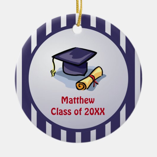 De felicitaties van het afstuderen herinneren het  keramisch ornament (Voorkant)